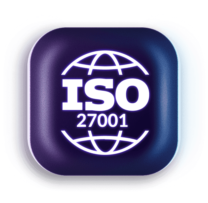 ISO 27001 compliance badge button