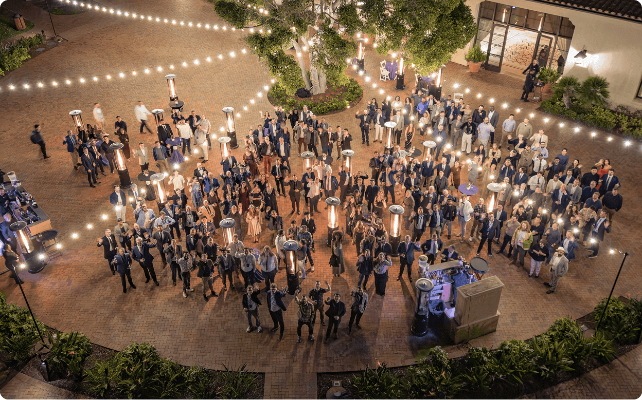 Teleport employees at a party