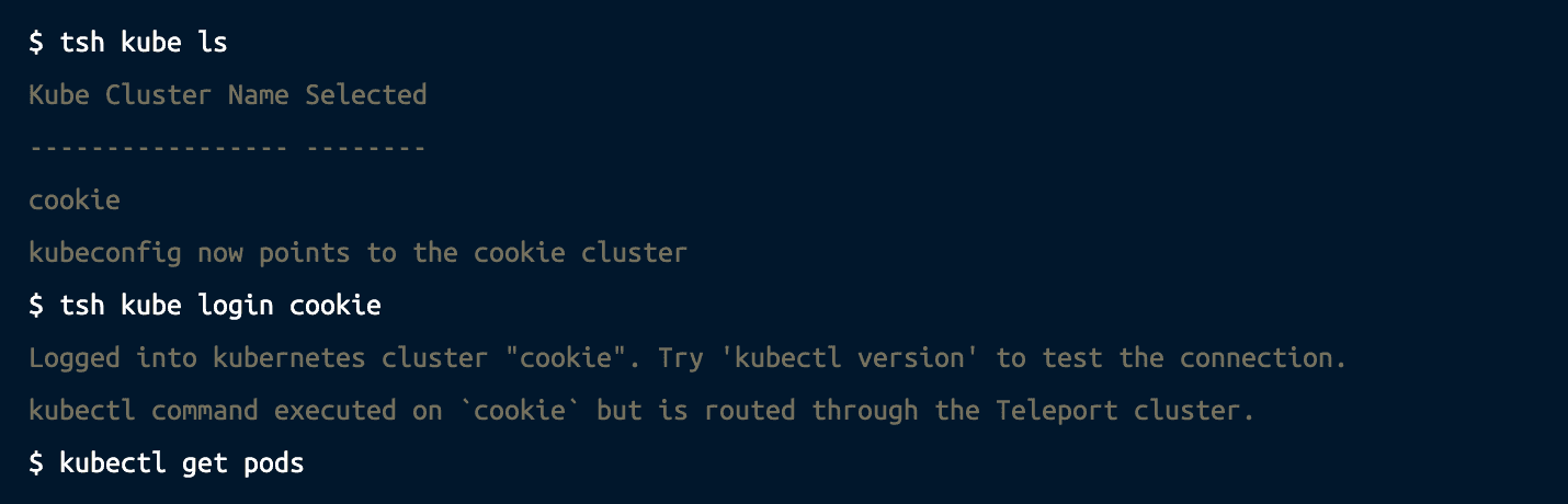 Terminal screenshot: Kubernetes list and login on AKS