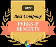 Best Company Perks & Benefits 2022 award badge