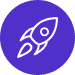 Rocket in purple circle