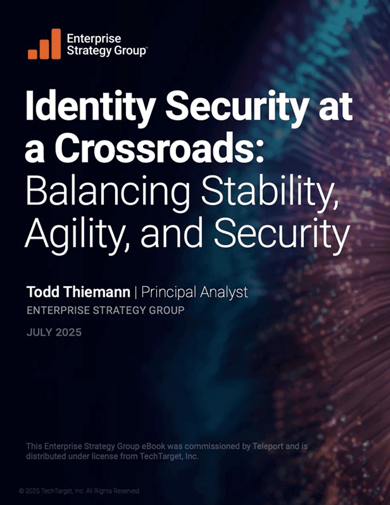 Book cover for "Identity Security at a Crossroads: Balancing Stability, Agility, and Security"