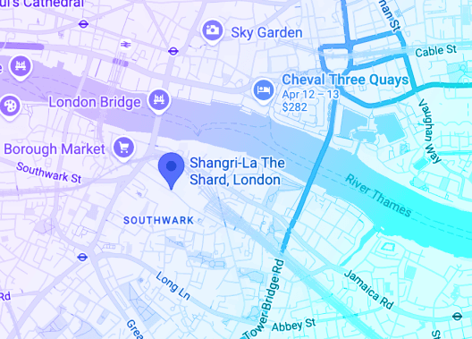 Image of a map displaying the London event location