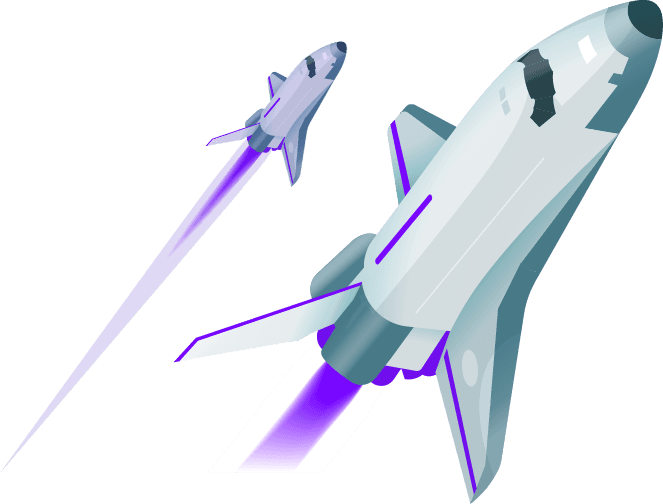 two shuttles launching