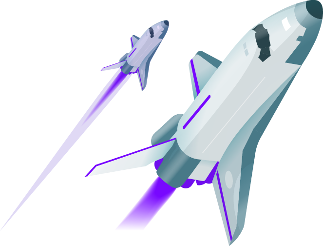 two shuttles launching