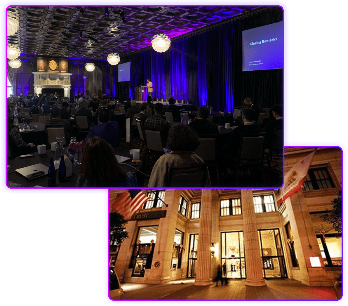 Collage of images from the venue