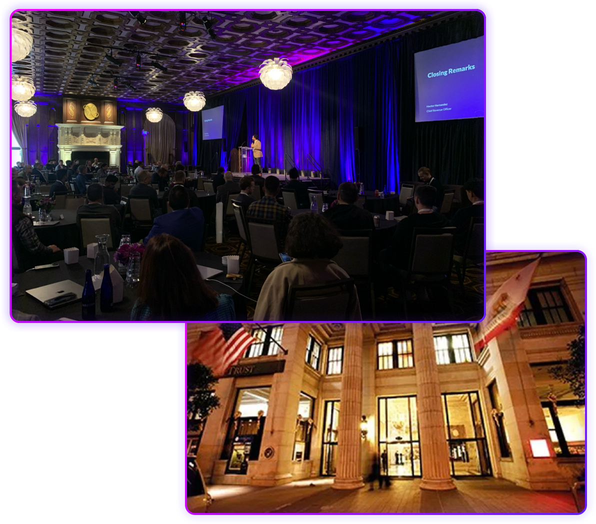 Collage of images from the venue