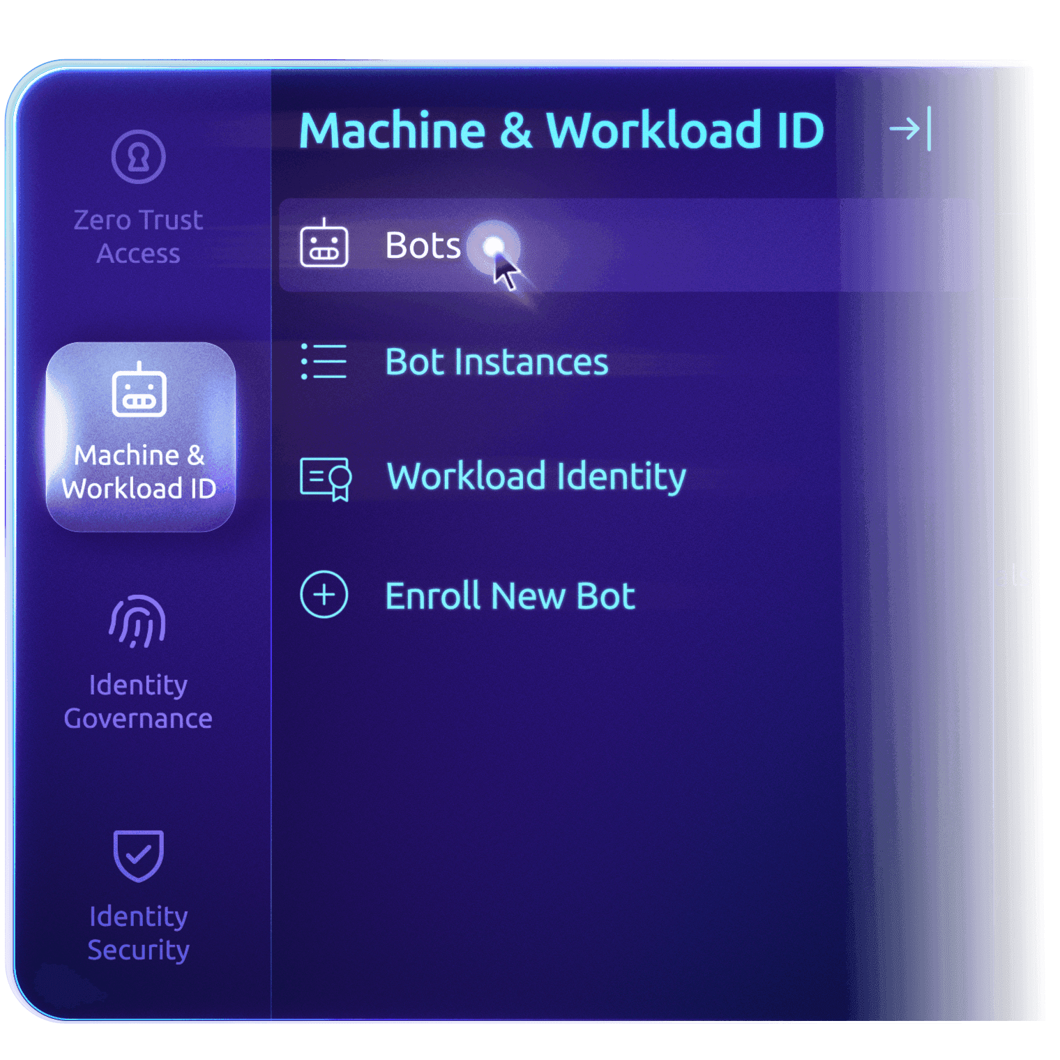 Screenshot: Teleport Machine & Workload ID navigation menu
