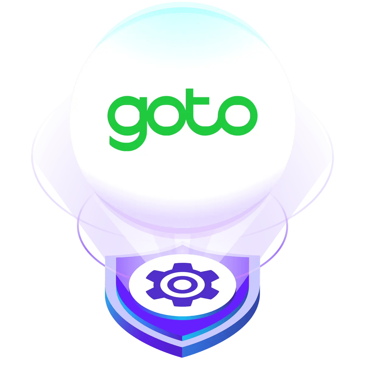 Goto logo with shield and gear symbol below.