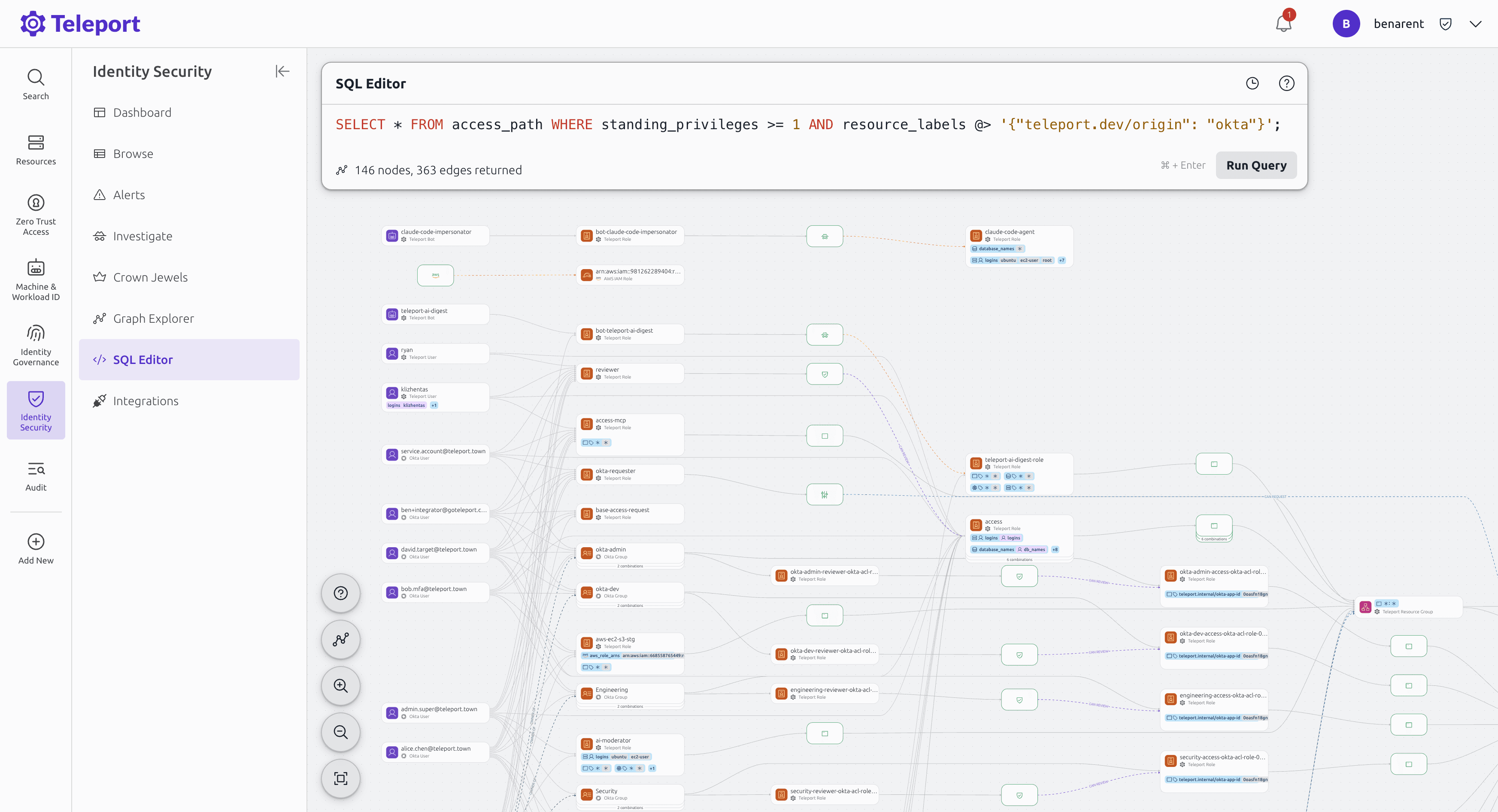 Running an Okta query in the SQL Editor