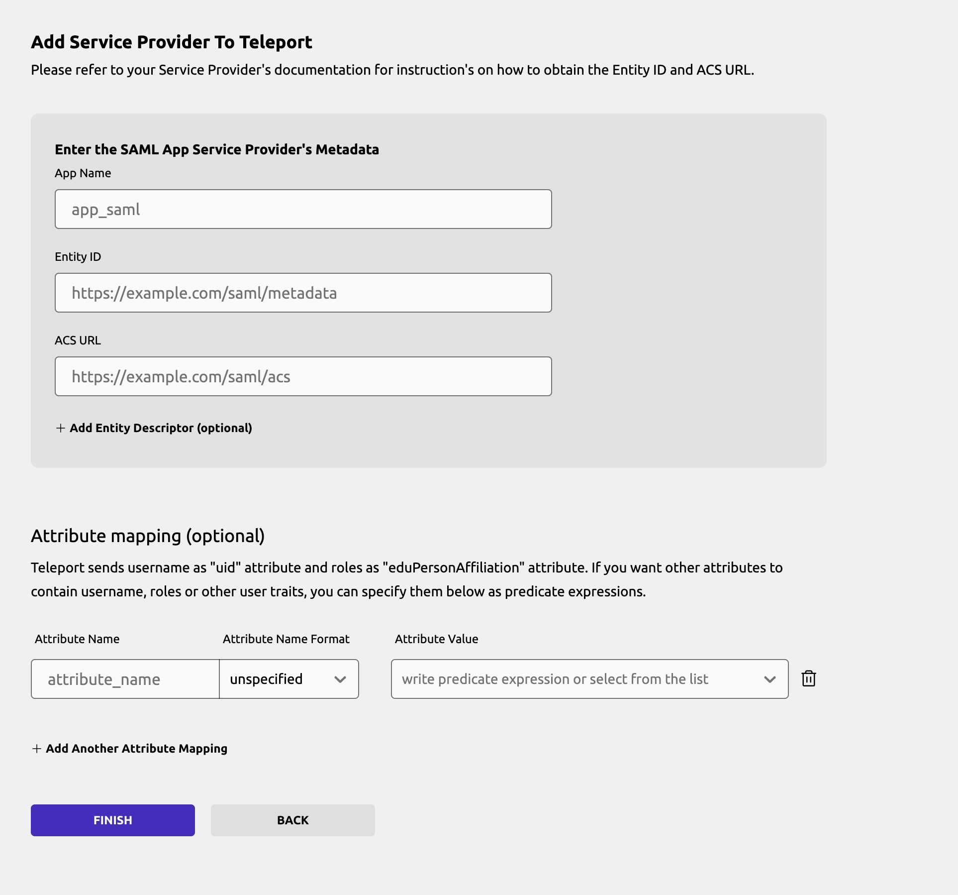 SAML Metadata