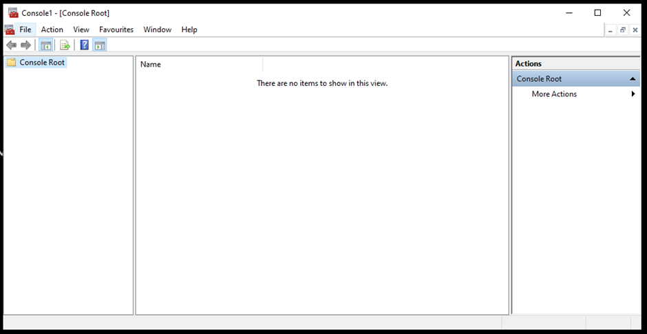 Screen of Console Root