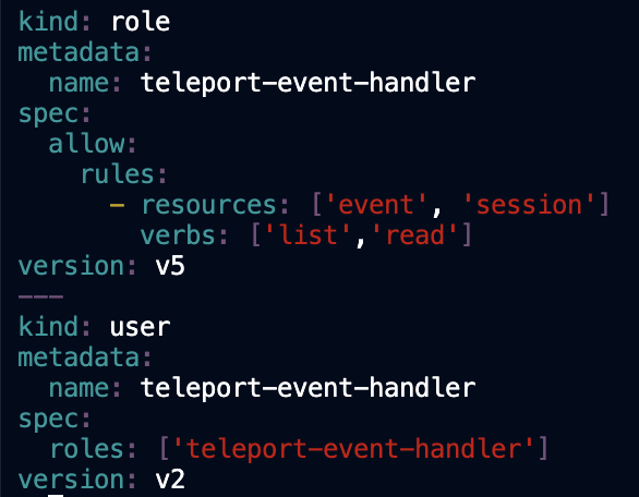 proper role yaml config