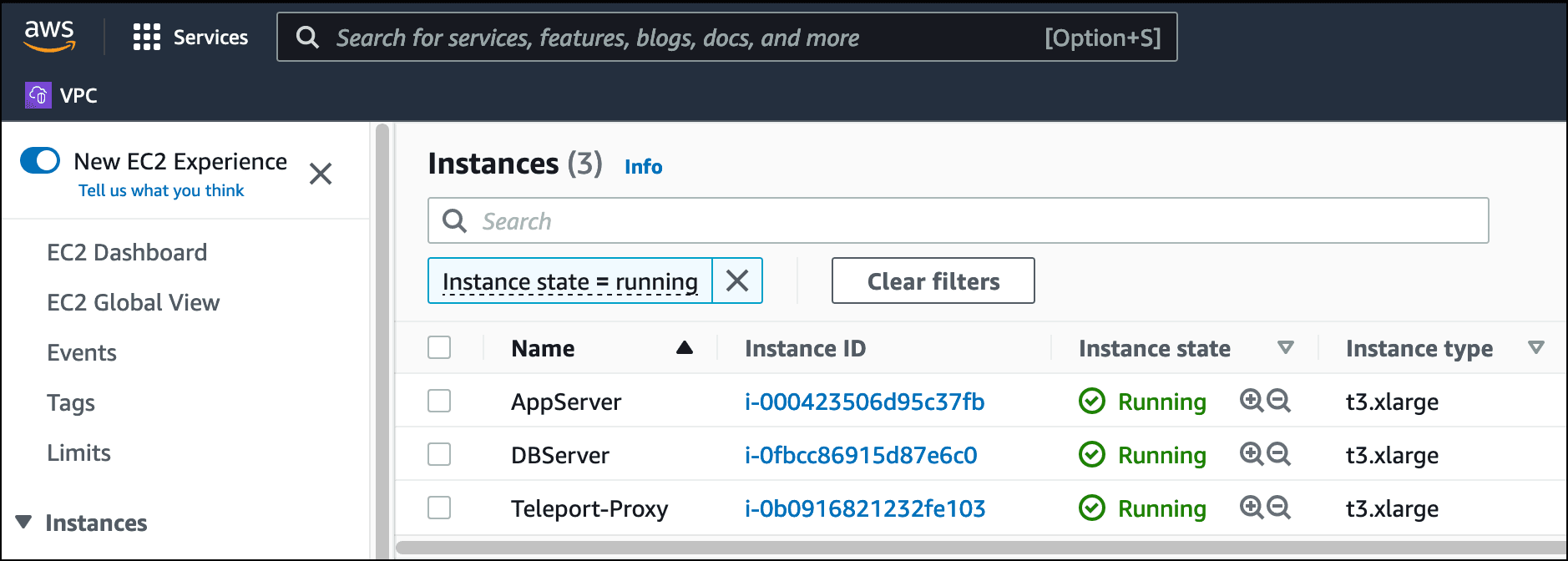Instance summary