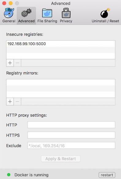 macos docker settings