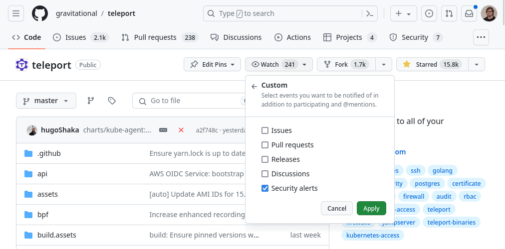 Security Alerts in GitHub