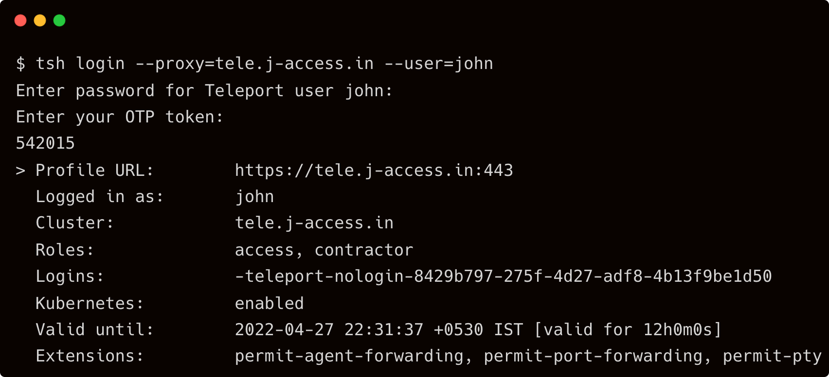 tctl login
