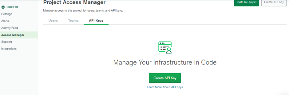 Image of the MongoDB Project Access Manager