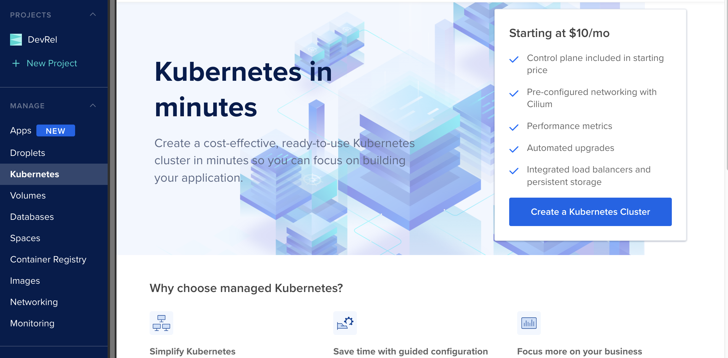Create DigitalOcean Kubernetes cluster