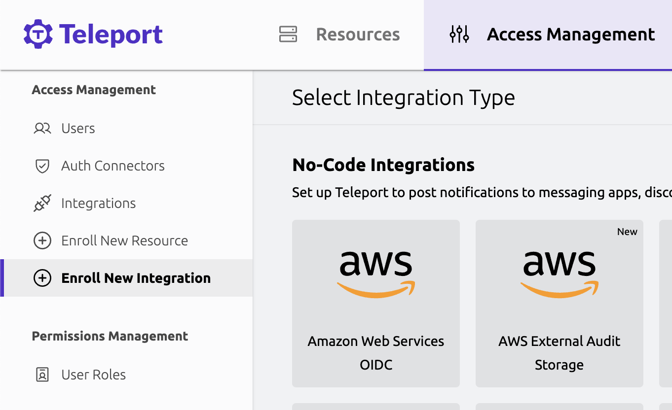 Screenshot of External Audit Storage integration tile