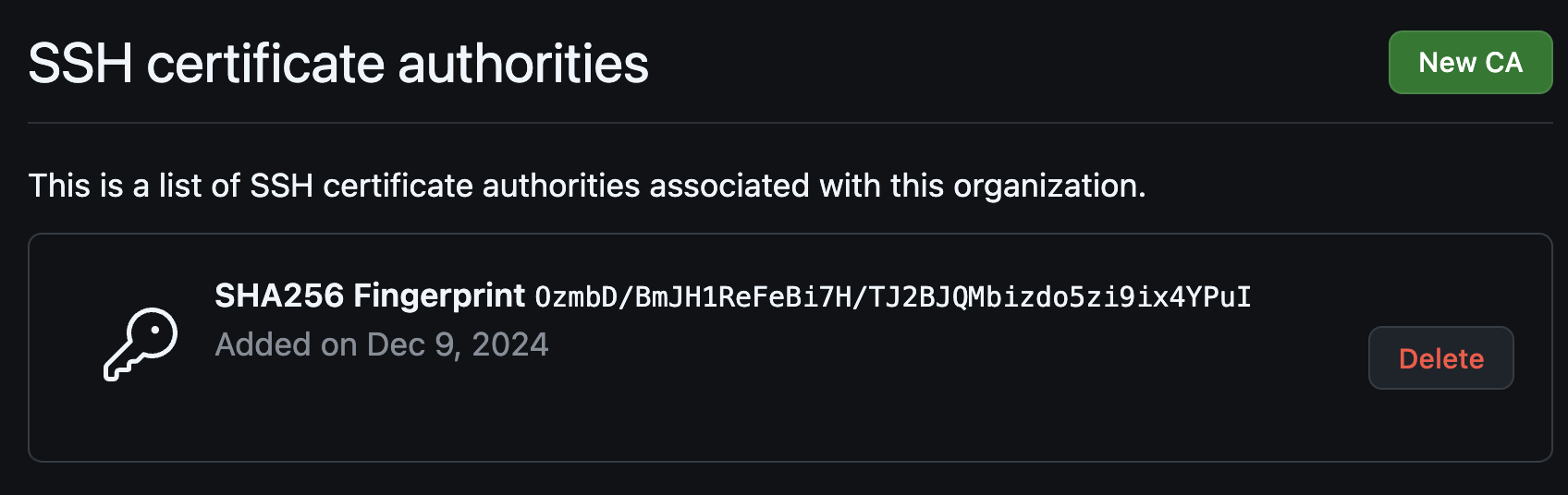 GitHub SSH certificate authorities