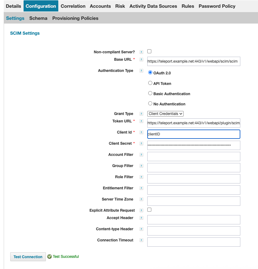 SailPoint SCIM Oauth