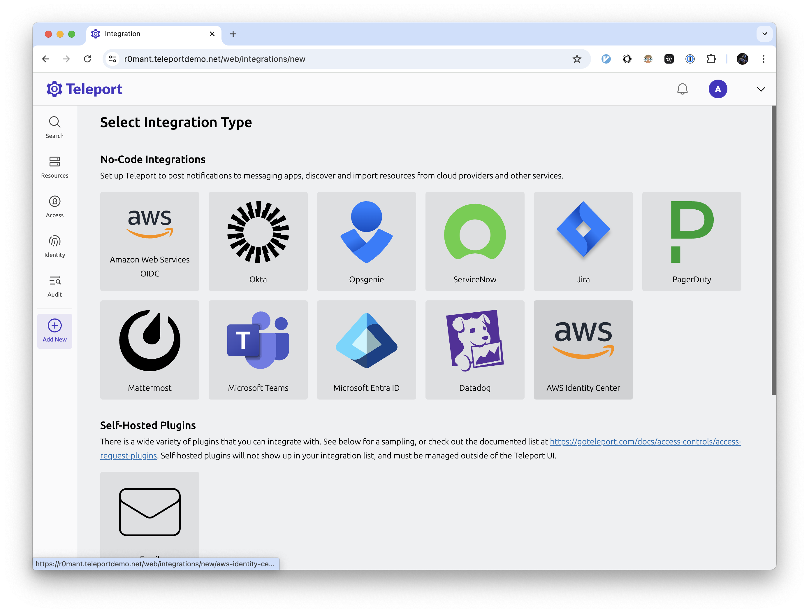 Pick Identity Center integration