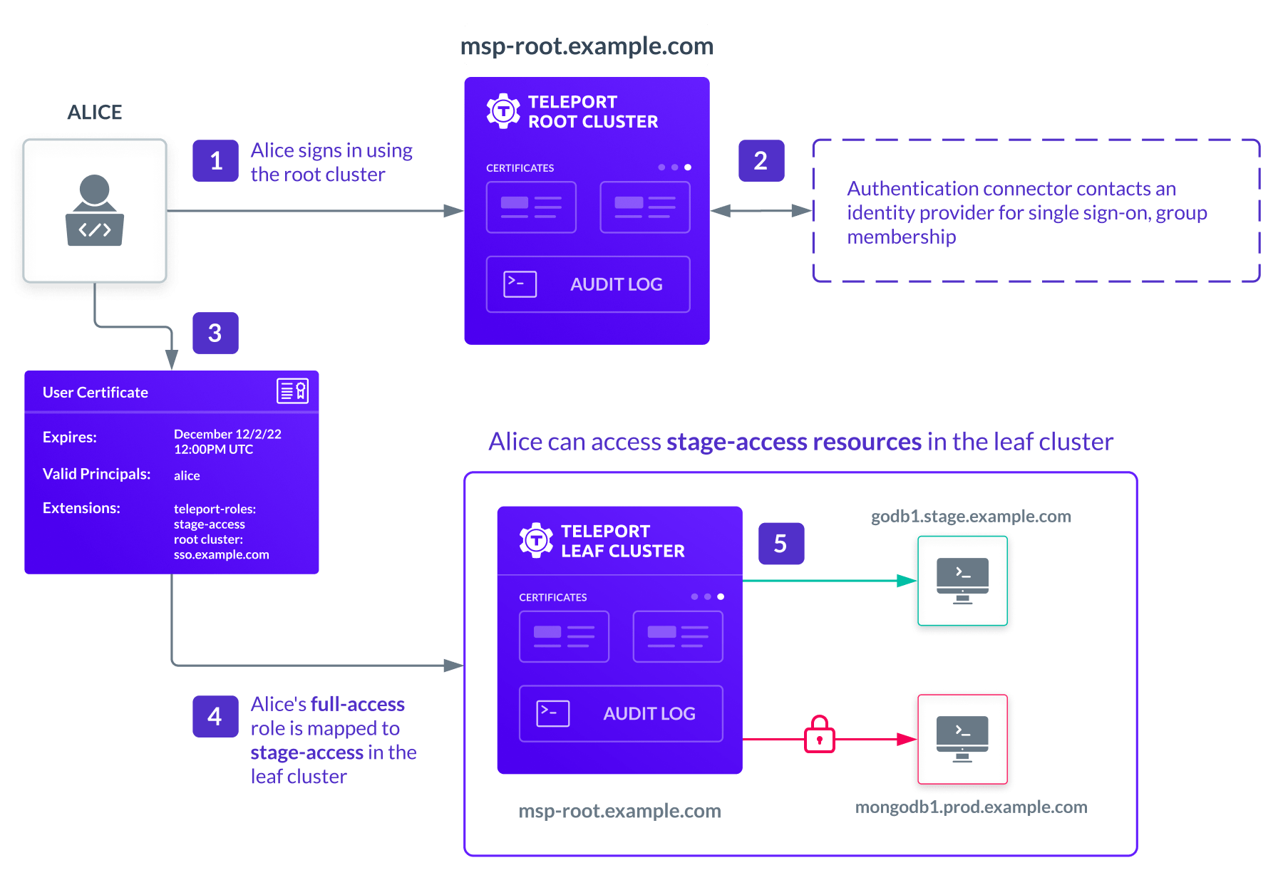 Role mapping in a trusted cluster